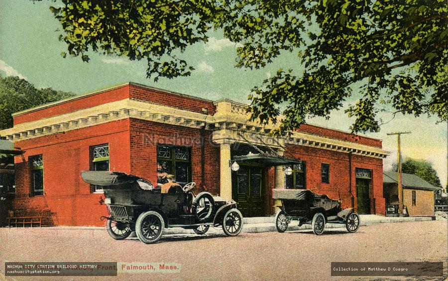 Postcard: The Railway Station, Front, Falmouth, Massachusetts